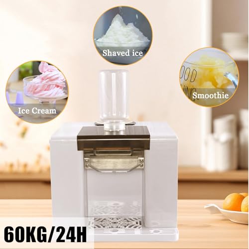 Less Rough Shaved Ice, Snowflake Ice Machine with 60kg/24H Output, Milk Coffee Juice Bingsu Maker for Cafe Dessert Shop Food Truck Use wholesale product photo 7 — ASYMTON