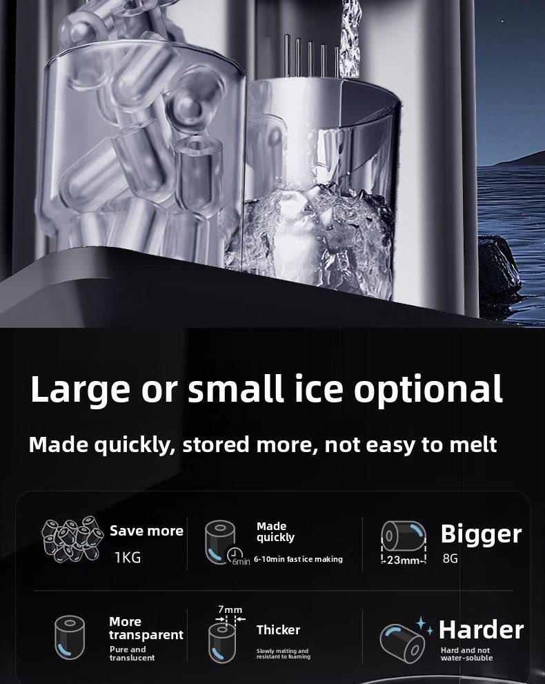 3-IN-1 Portable Countertop Ice Maker, 15kg/H, 1.5L Tank, 5 Adjustable Ice Modes wholesale product photo 14 — ASYMTON