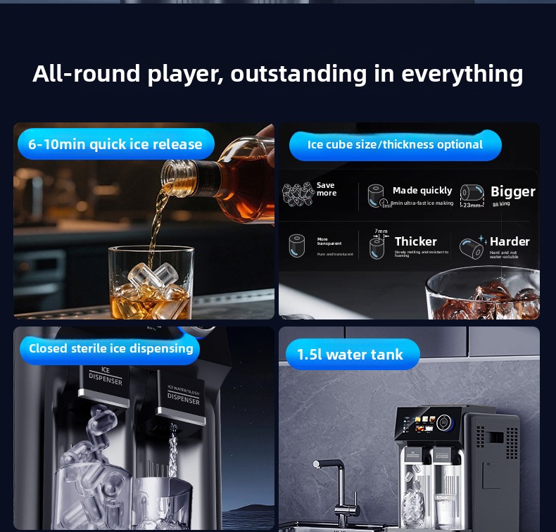 3-IN-1 Portable Countertop Ice Maker, 15kg/H, 1.5L Tank, 5 Adjustable Ice Modes wholesale product photo 15 — ASYMTON