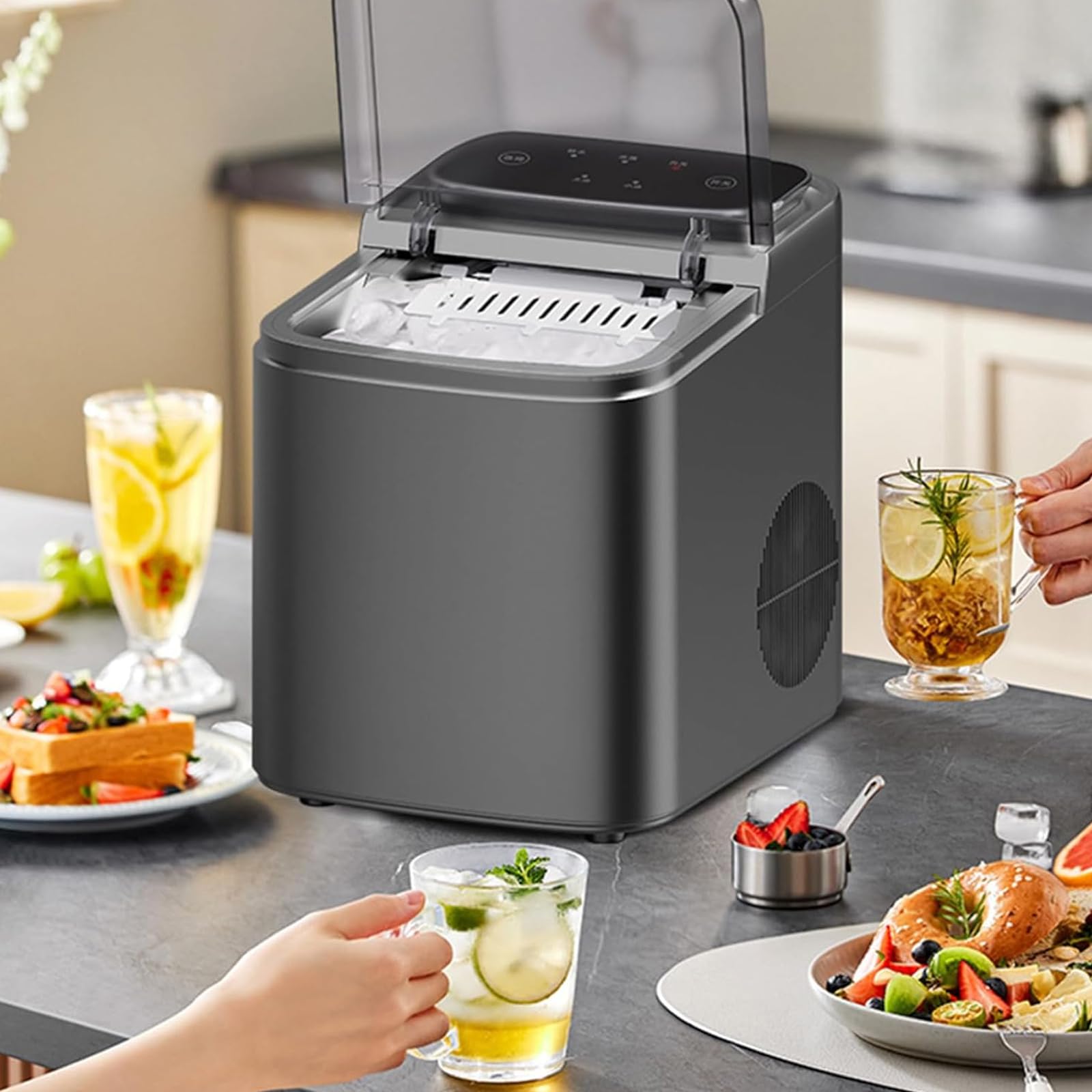 12kg/24H Countertop Bullet Ice Maker with 1.2kg Ice Storage wholesale product photo 8 — ASYMTON