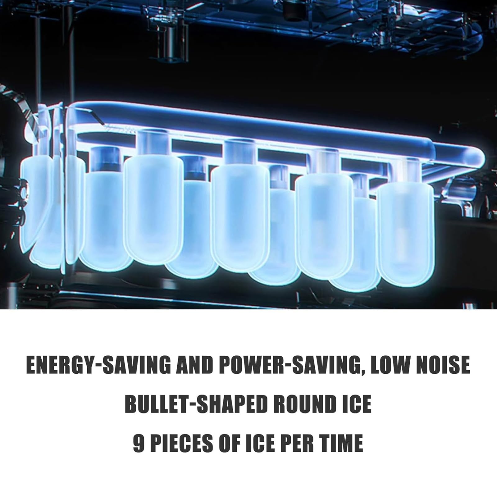 12kg/24H Countertop Bullet Ice Maker with 1.2kg Ice Storage wholesale product photo 6 — ASYMTON