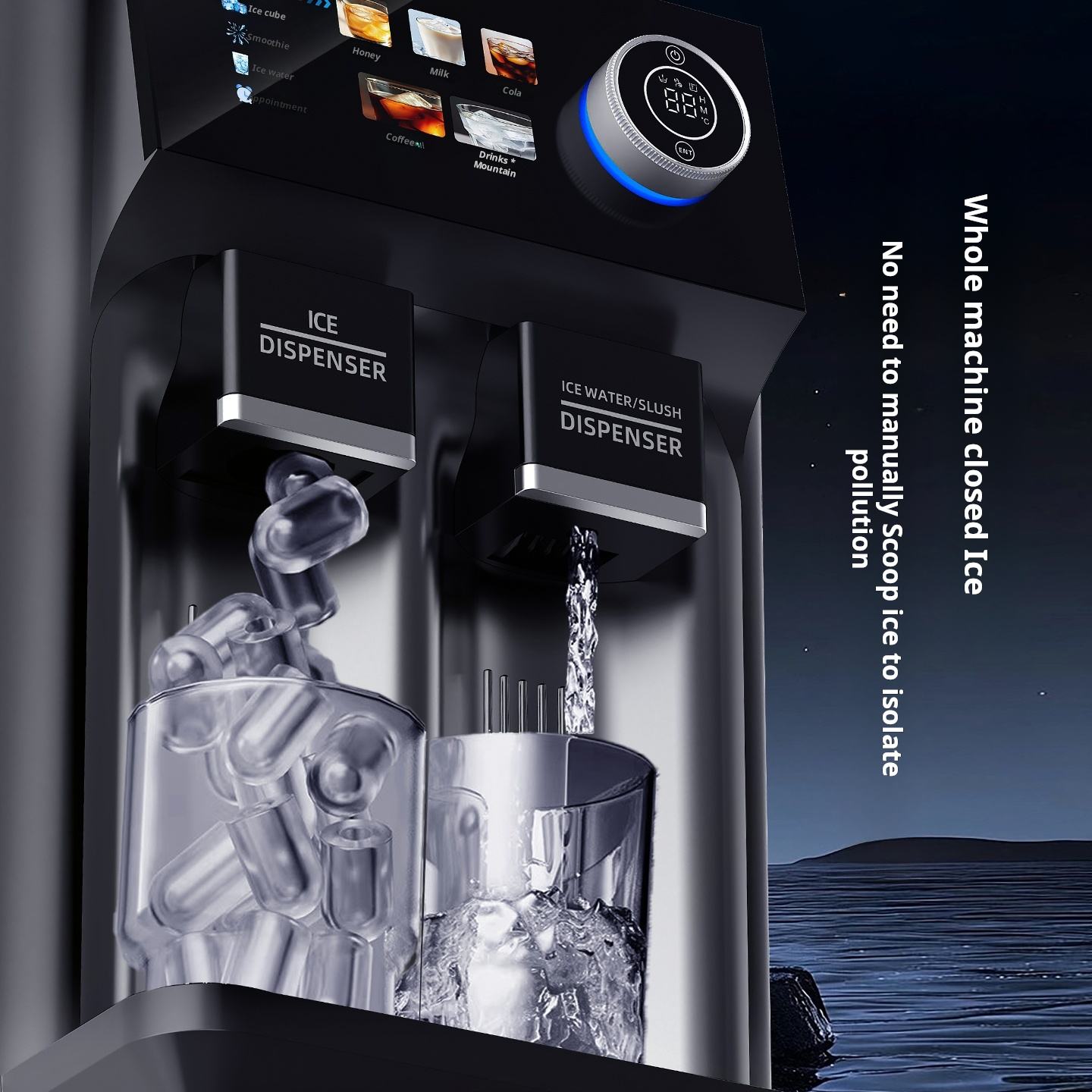 Multi Functional Ice Maker Automatic 3 In 1 Ice Maker Ice Slush Cold Water High Output 15kg 24h For Home Party wholesale product photo 7 — ASYMTON